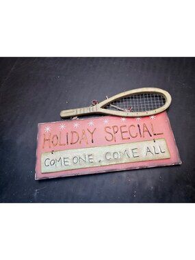 Home Interiors Holiday Special Come One Come All Red Wooden Sign Wall Decor